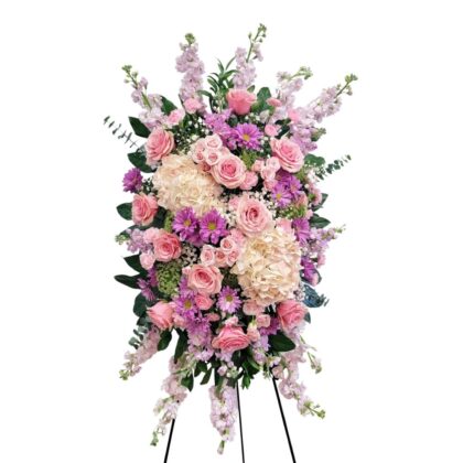 Compassion Wreath BloomNation – Pink Funeral Spray | Trandy Flowers