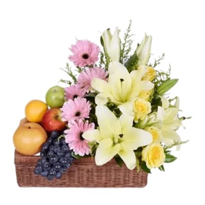 Arrangement of Mixed Seasonal Fruits Dubai | Fresh Fruits & Flowers Basket