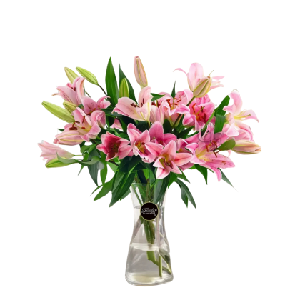 Pink Lilies In A Vase