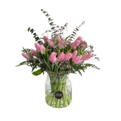 Pink Tulips In Vase