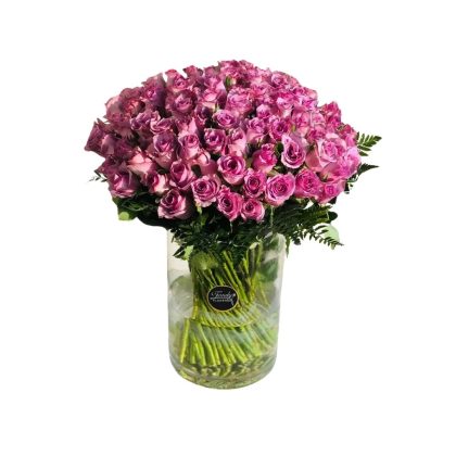 Purple Roses In A Vase