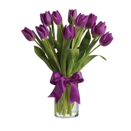Purple Tulips In A Vase
