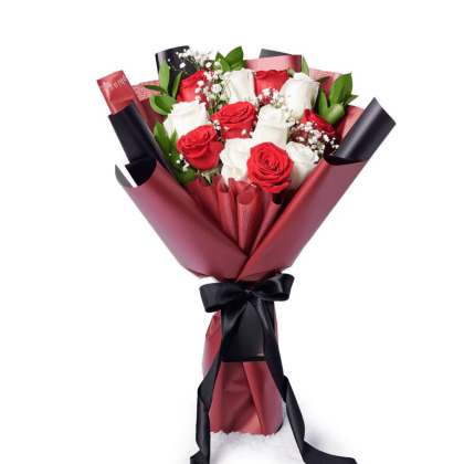 Red White Harmony Bouquet edit logo remove