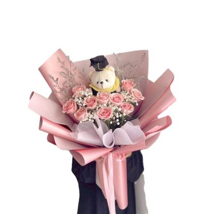 Pink Roses Petal Graduate