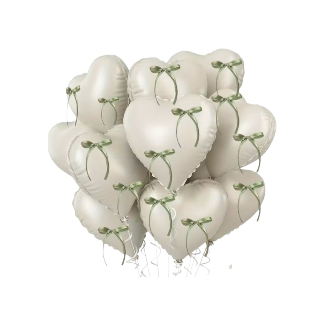 Milky White with Green Bow