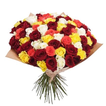 Rainbow of 50 Roses Bouquet