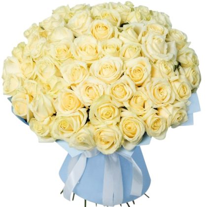 White Majesty 50 Roses Bouquet